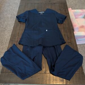 Fabletics Navy Blue Scrub Set